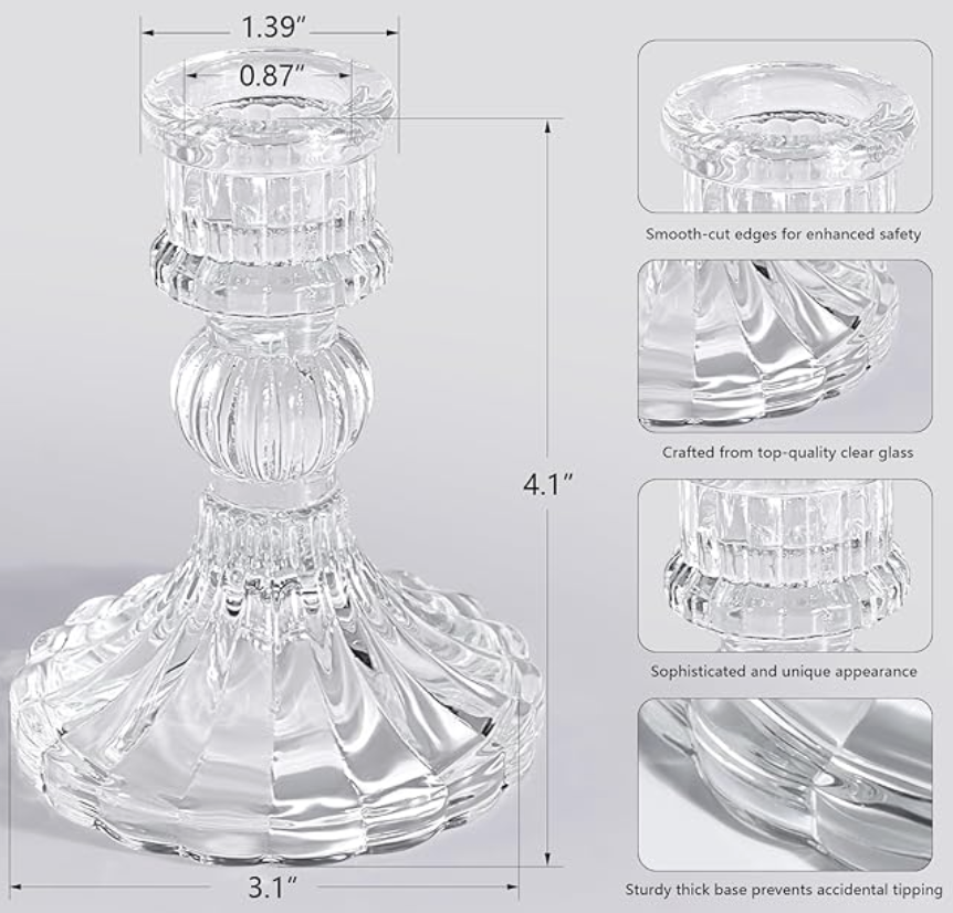 Tall Clear Candle Holders
